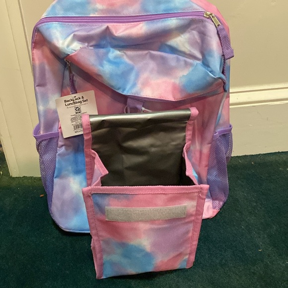 WEXFORD PINK AND BLUE TIE DYED BACKPACK AND LUNCH BAG SET - Picture 2 of 3